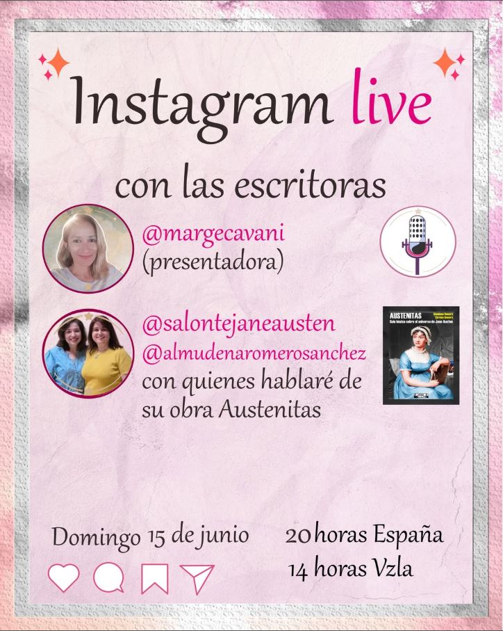 Instagram live con @MargeCavani sobre #Austenitas