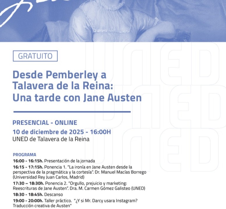 10.12: Jornada Desde Pemberley a Talavera de la Reina: una tarde con Jane Austen